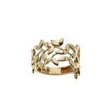 Wisteria -  Vintage 10K Gold Open-Work Foliage Band Ring (VR1083)
