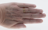 On This Day In 1898 - Victorian English 15K Gold Natural Sapphire & Seed Pearl Carved Gypsy Ring (VICR183)