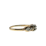 Diamonds & Hearts - Vintage 14K Yellow & White Gold Natural Diamond Engagement Ring (VR1085)