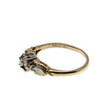 Diamonds & Hearts - Vintage 14K Yellow & White Gold Natural Diamond Engagement Ring (VR1085)