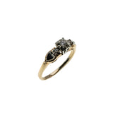 Diamonds & Hearts - Vintage 14K Yellow & White Gold Natural Diamond Engagement Ring (VR1085)