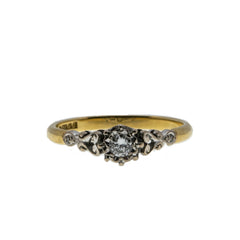 A Promise - Art Deco English 18K Gold Diamond Engagement Ring (ADR243)