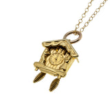 From Times Past - Vintage 14K Gold Mechanical Cuckoo Clock Pendant & 14K GF Chain (VP287)
