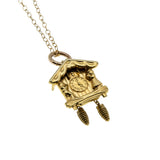 From Times Past - Vintage 14K Gold Mechanical Cuckoo Clock Pendant & 14K GF Chain (VP287)