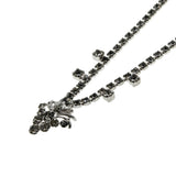 Sparkling Cascade - Vintage Rhodium Plated Crystal Rhinestone Necklace (VN253)