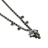Sparkling Cascade - Vintage Rhodium Plated Crystal Rhinestone Necklace (VN253)