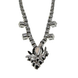 Sparkling Cascade - Vintage Rhodium Plated Crystal Rhinestone Necklace (VN253)