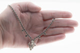 Sparkling Cascade - Vintage Rhodium Plated Crystal Rhinestone Necklace (VN253)