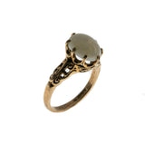 Light Show - Victorian Scottish 9K Rose Gold Natural Opal Filigree Coronet Ring (VICR155)