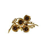 Roses Of Gold - Vintage Gold Plated Rose Bouquet Brooch (VBR333)