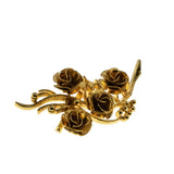 Roses Of Gold - Vintage Gold Plated Rose Bouquet Brooch (VBR333)