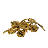 Roses Of Gold - Vintage Gold Plated Rose Bouquet Brooch (VBR333)