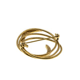 Sparkling Swirls - Vintage Gold Plated Crystal Rhinestone Brooch (VBR334)
