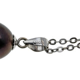 Sparrow's Treasure - Vintage 18K White Gold Cultured Black Pearl Pendant & Chain (VP288)