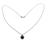 Sparrow's Treasure - Vintage 18K White Gold Cultured Black Pearl Pendant & Chain (VP288)