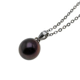 Sparrow's Treasure - Vintage 18K White Gold Cultured Black Pearl Pendant & Chain (VP288)