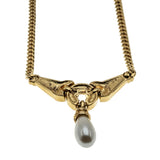 My Special Day - Vintage Signed Vendome Gold Plated Pearl, Austrian Crystal Rhinestone Necklace & Clip-On Earring Set (VN254)