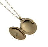 Starstruck - Vintage 10K Gold Natural Diamond Engraved Locket Pendant & 14K Gold Fill Chain (VP289)