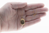 Starstruck - Vintage 10K Gold Natural Diamond Engraved Locket Pendant & 14K Gold Fill Chain (VP289)