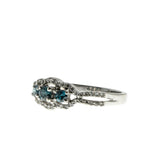 Something Blue - Vintage 14K White Gold Natural Blue & White Diamond Ring (VR1086)