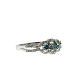 Something Blue - Vintage 14K White Gold Natural Blue & White Diamond Ring (VR1086)