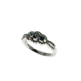Something Blue - Vintage 14K White Gold Natural Blue & White Diamond Ring (VR1086)