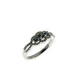 Something Blue - Vintage 14K White Gold Natural Blue & White Diamond Ring (VR1086)
