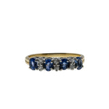 Rivulets Of Light - Vintage English 18K Gold Natural Ceylon Sapphire & Diamond Ring (VR1087)
