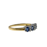 Rivulets Of Light - Vintage English 18K Gold Natural Ceylon Sapphire & Diamond Ring (VR1087)