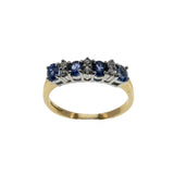 Rivulets Of Light - Vintage English 18K Gold Natural Ceylon Sapphire & Diamond Ring (VR1087)