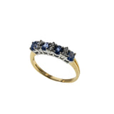 Rivulets Of Light - Vintage English 18K Gold Natural Ceylon Sapphire & Diamond Ring (VR1087)