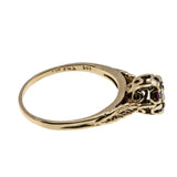 Vintage Rose - Vintage 14K Gold Natural Rhodolite Garnet & Diamond Flower Cluster Ring (VR1088)