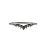 Chevron - Vintage 10K White Gold Natural Diamond Ring (VR1089)