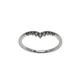Chevron - Vintage 10K White Gold Natural Diamond Ring (VR1089)