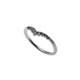 Chevron - Vintage 10K White Gold Natural Diamond Ring (VR1089)