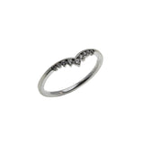 Chevron - Vintage 10K White Gold Natural Diamond Ring (VR1089)