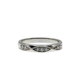 Timeless - Vintage 10K White Gold Natural Diamond Wedding Band Ring (VR1091)