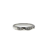 Timeless - Vintage 10K White Gold Natural Diamond Wedding Band Ring (VR1091)