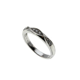Timeless - Vintage 10K White Gold Natural Diamond Wedding Band Ring (VR1091)