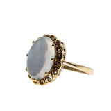Blue Moon - Vintage English 9K Gold Ceylon Moonstone Solitaire Ring (VR862)