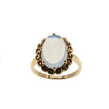 Blue Moon - Vintage English 9K Gold Ceylon Moonstone Solitaire Ring (VR862)