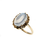 Blue Moon - Vintage English 9K Gold Ceylon Moonstone Solitaire Ring (VR862)