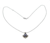 Star Attraction - Vintage Platinum Natural Ceylon Star Sapphire & Diamond Pendant & 14K White Gold Chain (VP194)