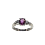 Pink Passion  - Vintage Platinum Natural Pink Sapphire & Diamond Ring (VR861)