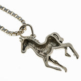 Giddy Up! - Vintage Sterling Silver Horse & Saddle Charm Pendant & Chain (VP292)