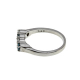 Blue & White Sparkler - Vintage 14K White Gold Natural Blue & White Diamond Ring (VR1092)