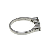 Blue & White Sparkler - Vintage 14K White Gold Natural Blue & White Diamond Ring (VR1092)