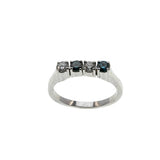 Blue & White Sparkler - Vintage 14K White Gold Natural Blue & White Diamond Ring (VR1092)