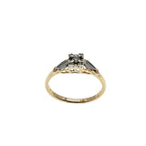 Be Mine - Vintage 18K/14K Yellow & White Gold Natural Diamond Engagement Ring (VR1093)