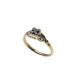 Be Mine - Vintage 18K/14K Yellow & White Gold Natural Diamond Engagement Ring (VR1093)